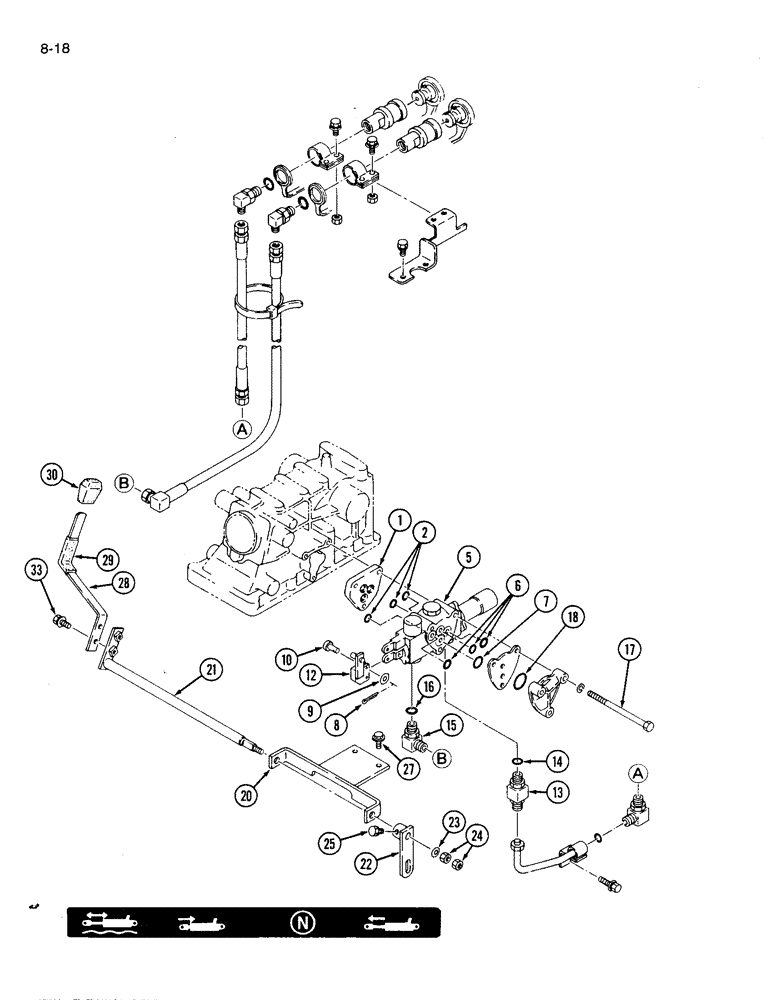 Схема запчастей Case IH 1120 - (8-18) - AUXILIARY VALVE KIT (08) - HYDRAULICS
