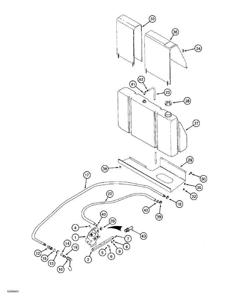 Схема запчастей Case IH 2022 - (8-22) - DRUM BAR LUBRICATION RESERVOIR SYSTEM (07) - HYDRAULICS