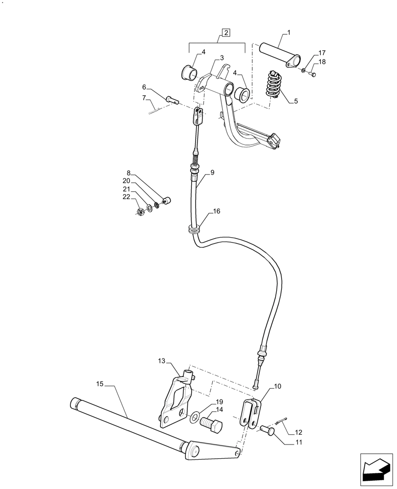 Схема запчастей Case IH FARMALL 110A - (18.100.AF[03]) - CLUTCH, PEDAL, MECHANICAL, CAB (18) - CLUTCH