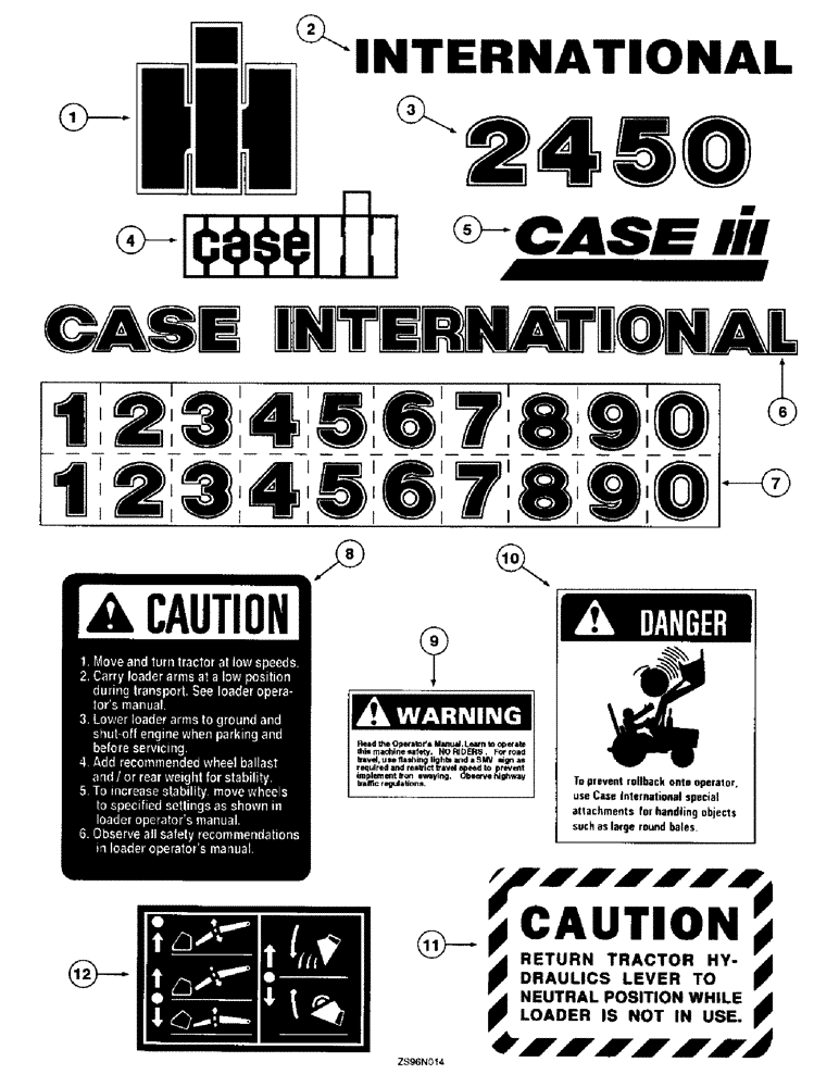 Схема запчастей Case IH 2450 - (4-50) - DECALS 