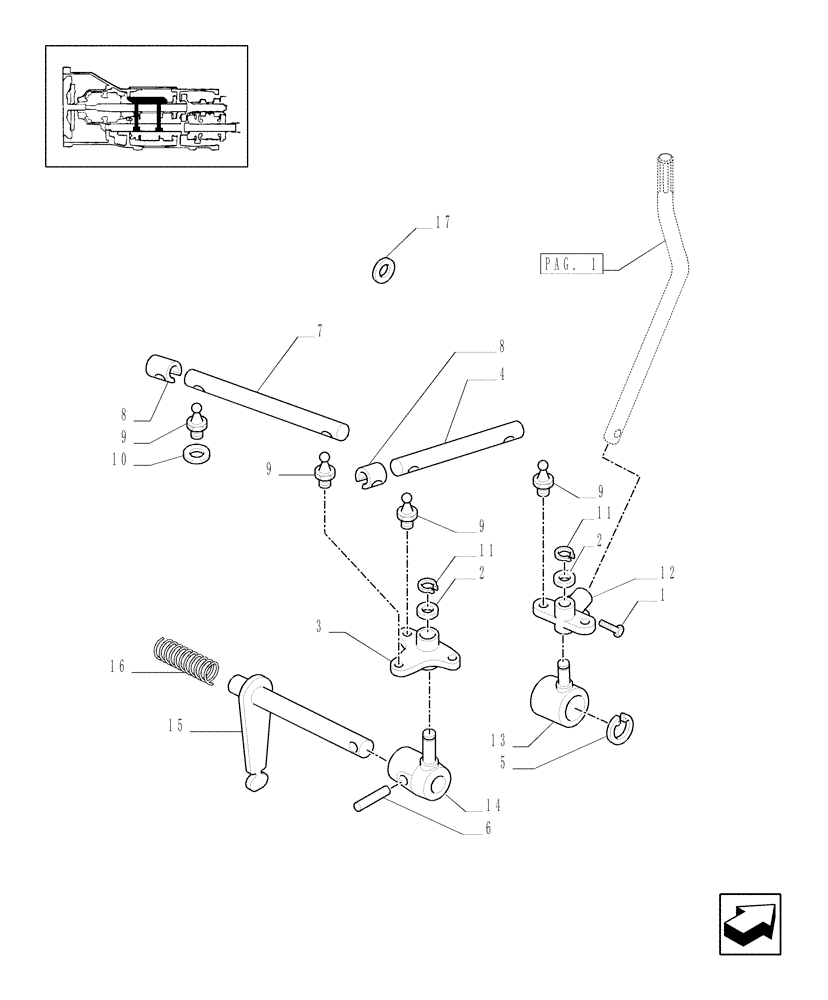 Схема запчастей Case IH JX1070C - (1.32.2[02]) - CENTRAL REDUCTION GEARS CONTROLS (03) - TRANSMISSION