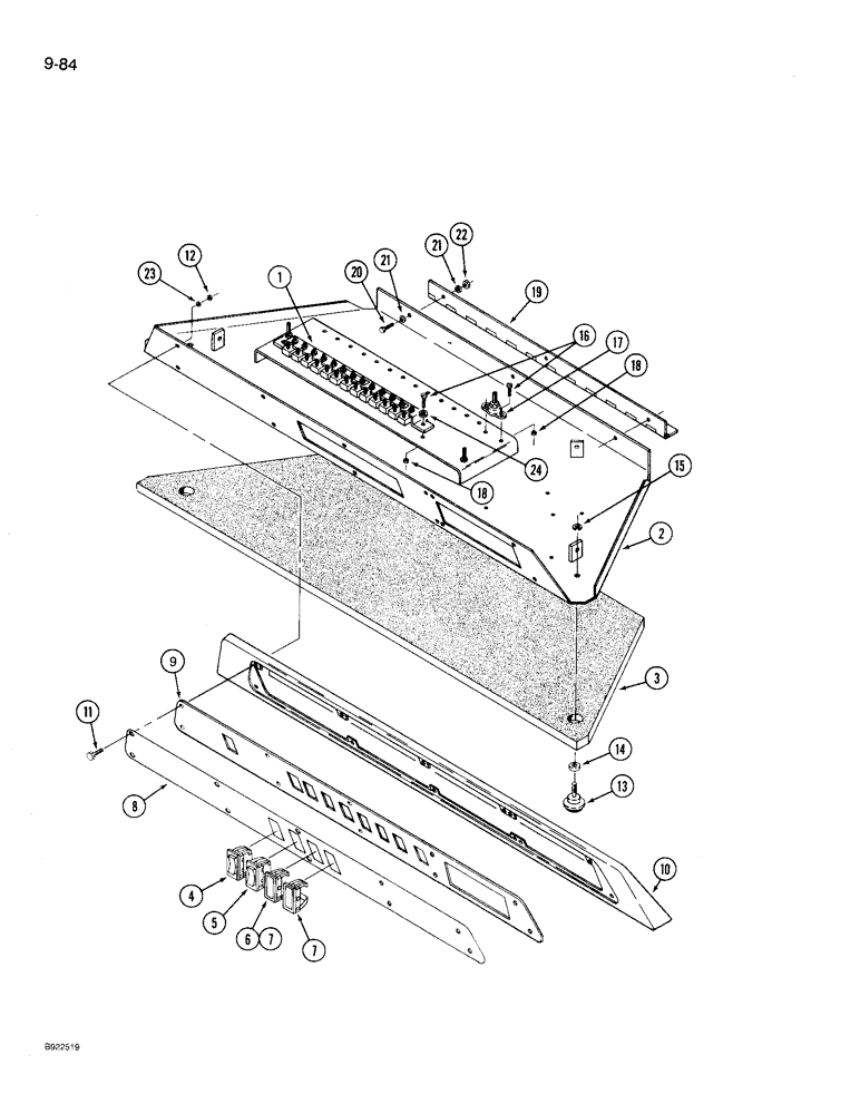 Схема запчастей Case IH 9230 - (9-084) - CAB OVERHEAD DOOR (09) - CHASSIS/ATTACHMENTS