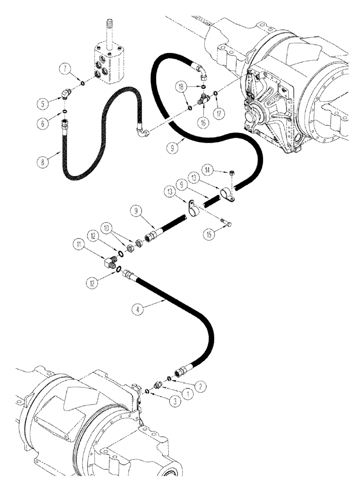 Схема запчастей Case IH STX375 - (08-05) - AXLE HYDRAULICS SERVICE BRAKE CIRCUIT STX 375 (08) - HYDRAULICS