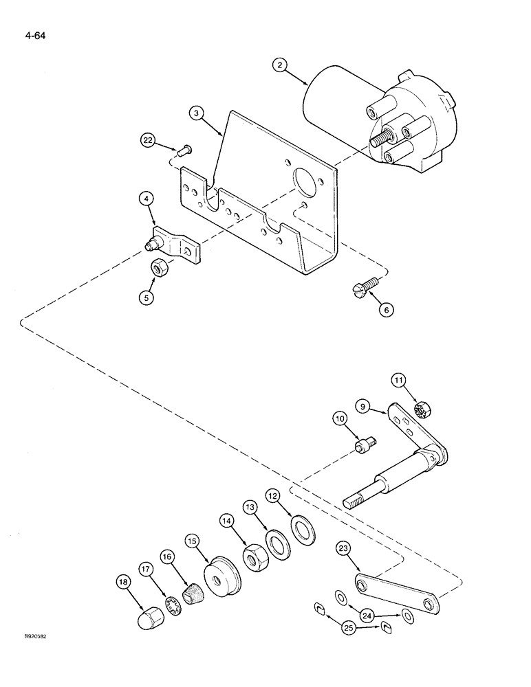 Схема запчастей Case IH 9230 - (4-064) - WIPER DRIVE, REAR WINDOW, P.I.N. JCB0028400 AND AFTER (04) - ELECTRICAL SYSTEMS