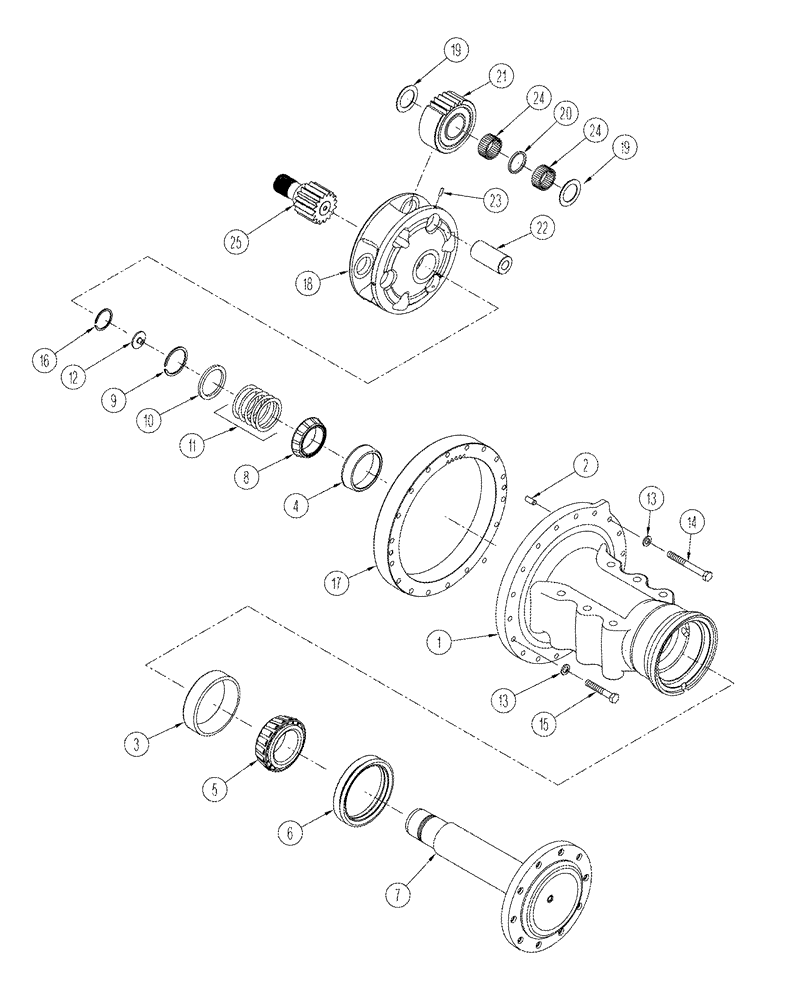 Схема запчастей Case IH STX440 - (06-61) - AXLE ASSY FINAL DRIVE (QUADTRAC TRACTOR) (06) - POWER TRAIN