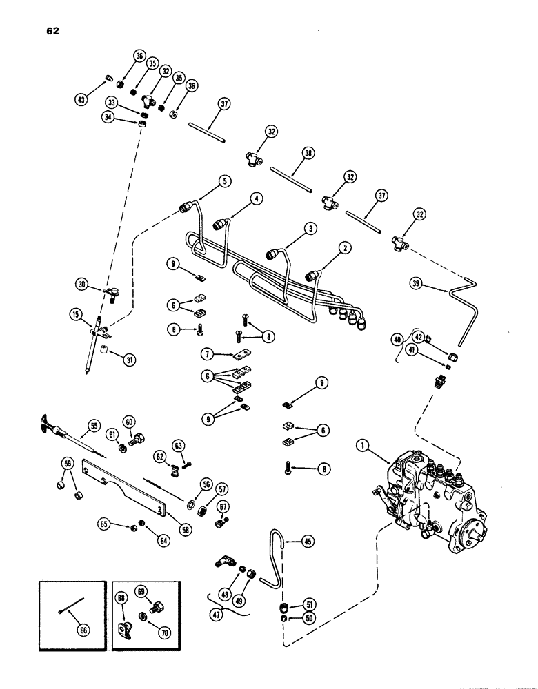 Схема запчастей Case IH 770 - (062) - FUEL INJECTION SYSTEM, (267B) DIESEL ENGINE (03) - FUEL SYSTEM