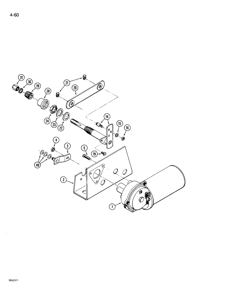 Схема запчастей Case IH 9230 - (4-060) - WIPER DRIVE ASSEMBLY, FRONT WINDOWS, P.I.N. JCB0027741 AND AFTER (04) - ELECTRICAL SYSTEMS