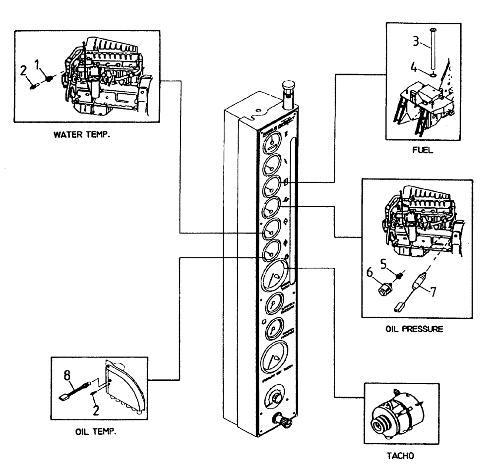 Схема запчастей Case IH 7700 - (C07[05]) - SENDERS AND SWITCHES {3306} Engine & Engine Attachments