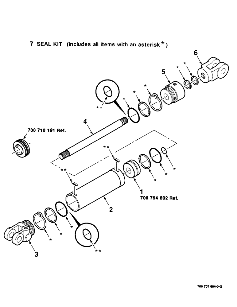 Схема запчастей Case IH 8350 - (8-06) - HYD CYL ASSY, 700707694 COMPLETE, S.N CFH0006501 THRU CFH0007092, 2-3/4" DIA X 8" STROKE (08) - HYDRAULICS