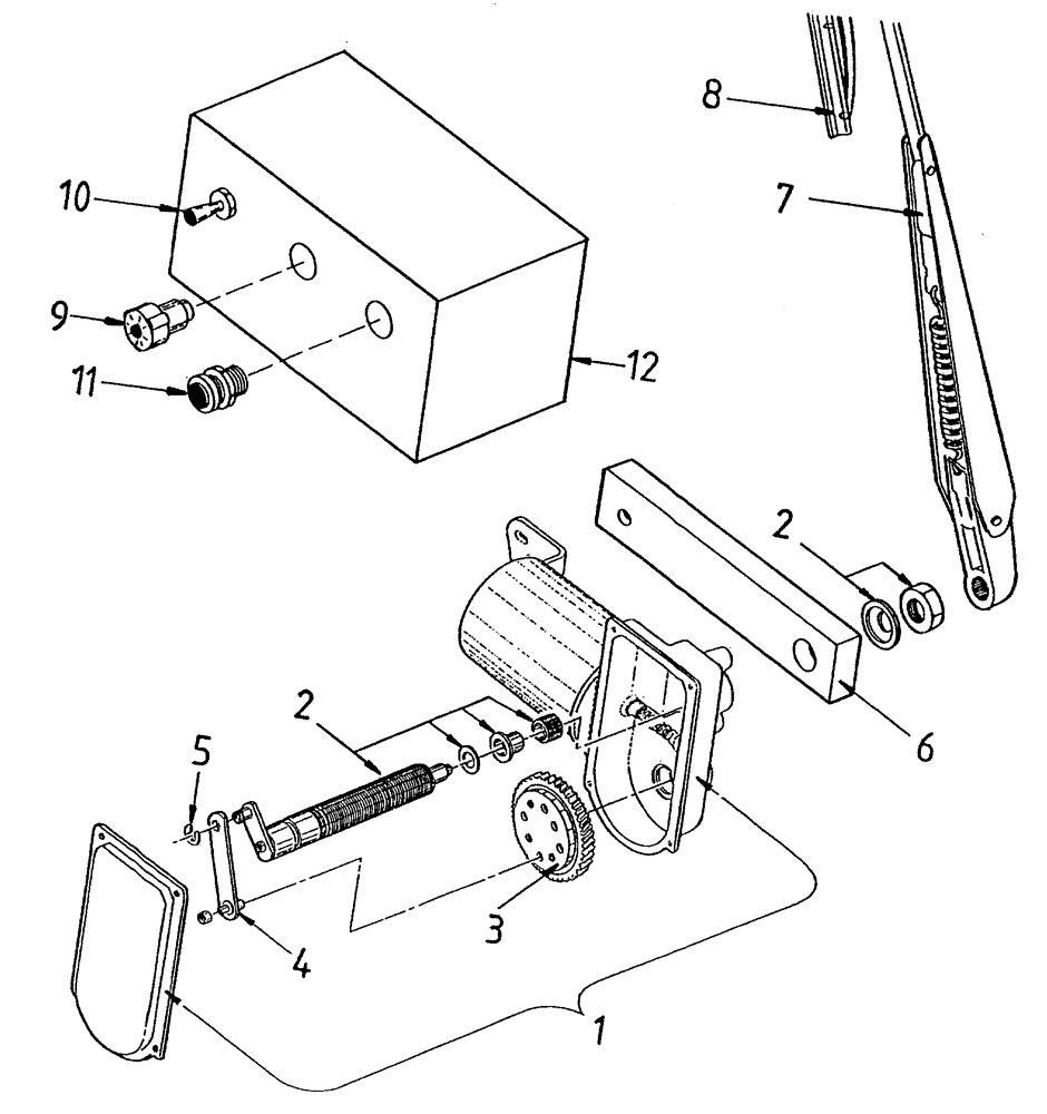Схема запчастей Case IH 7700 - (A04[15]) - CABIN WINDSCREEN WIPER, STANDARD Mainframe & Functioning Components