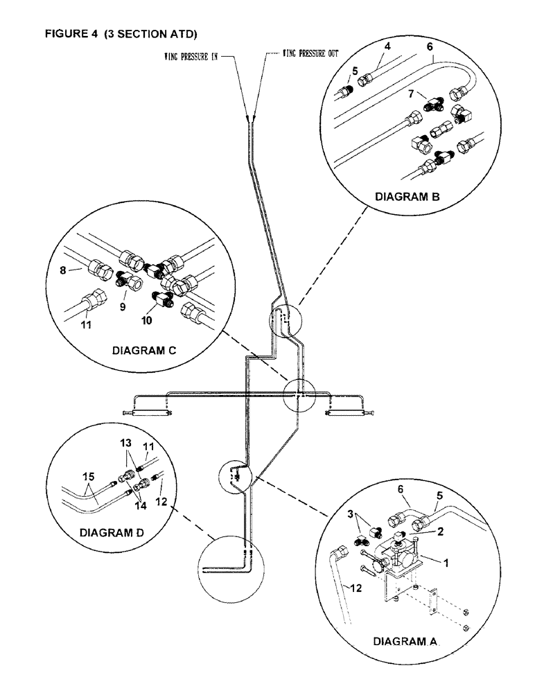 Схема запчастей Case IH 2400 - (A08) - FOR DIESEL DRIVEN FANS - 3 SECTION ATD 