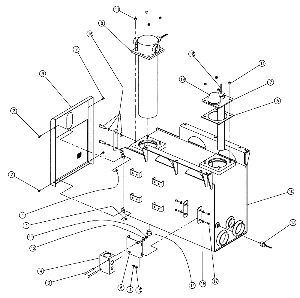 Схема запчастей Case IH FLX4375 - (06-004) - HYDRAULIC TANK GROUP (07) - HYDRAULICS
