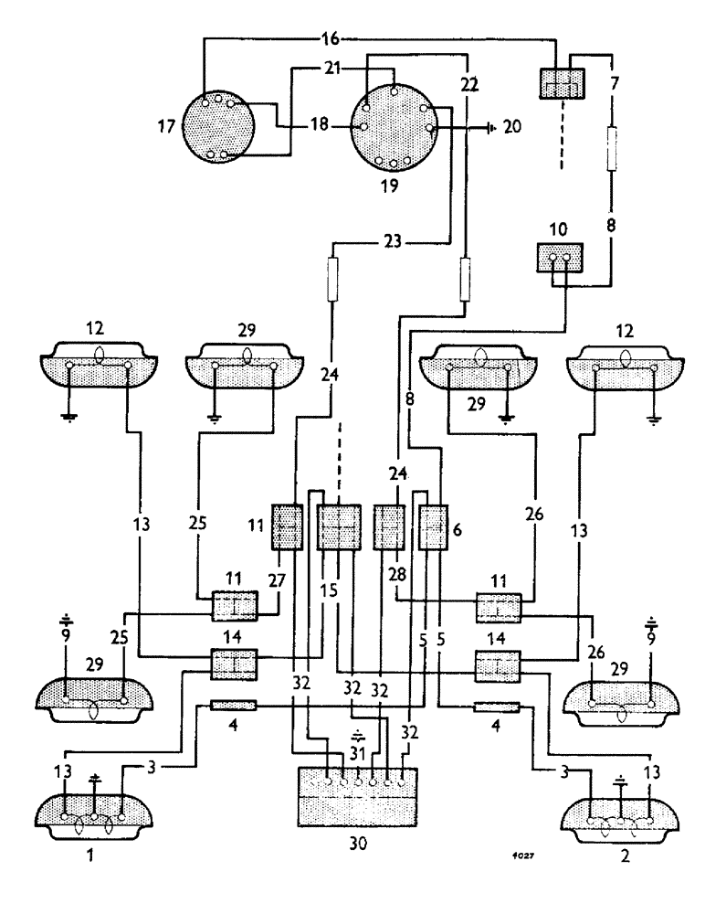 Схема запчастей Case IH 880B - (122) - SIDE AND REAR LAMPS, FULL FENDERS (06) - ELECTRICAL SYSTEMS