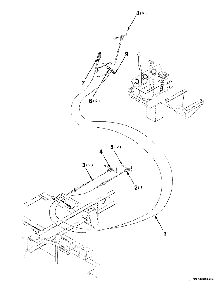 Схема запчастей Case IH 8825 - (07-02) - HEADER DRIVE CONTROL CABLE ASSEMBLY (06) - POWER TRAIN