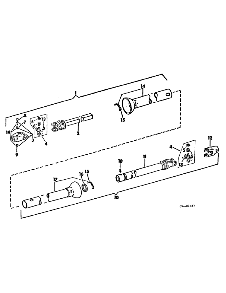 Схема запчастей Case IH 241 - (A-09) - UNIVERSAL JOINT DRIVE (31) - IMPLEMENT POWER TAKE OFF