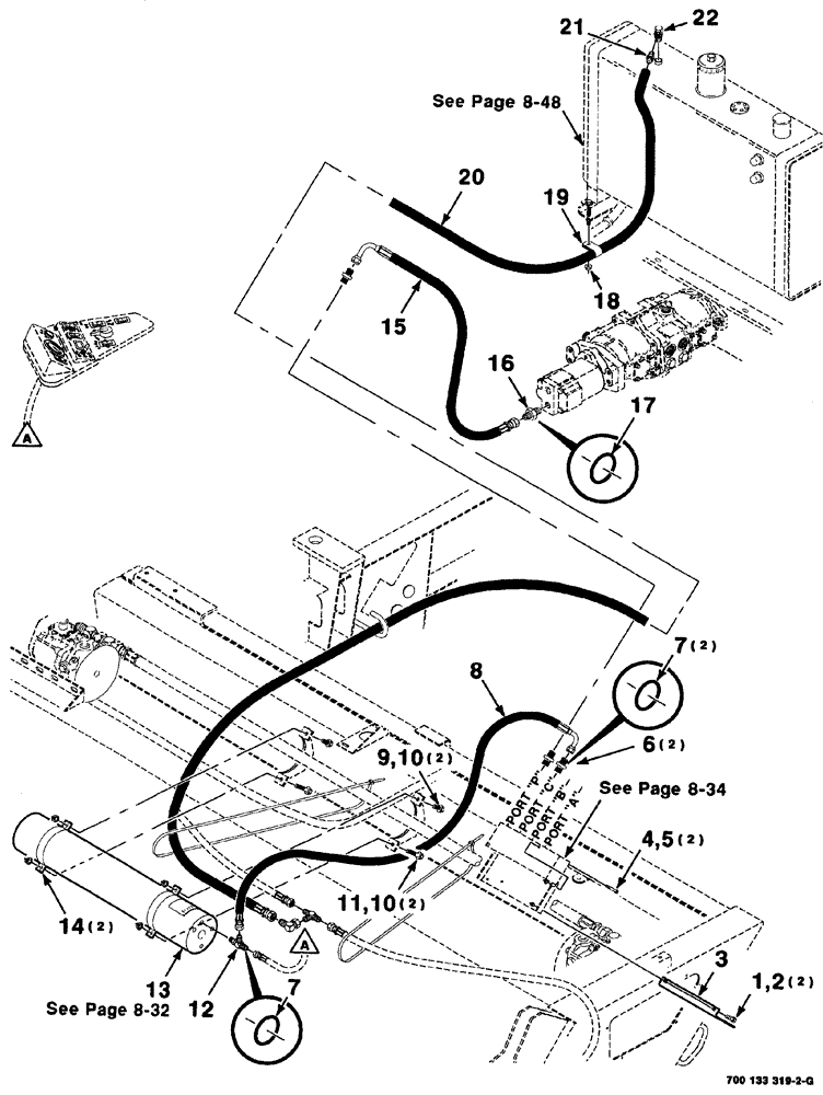 Схема запчастей Case IH 8880HP - (08-030) - HEADER LIFT HYDRAULIC ASSEMBLY (35) - HYDRAULIC SYSTEMS