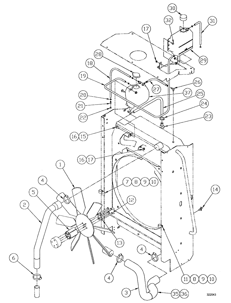 Схема запчастей Case IH SPX3200 - (03-078) - RADIATOR COMPONENTS GROUP (10) - ENGINE