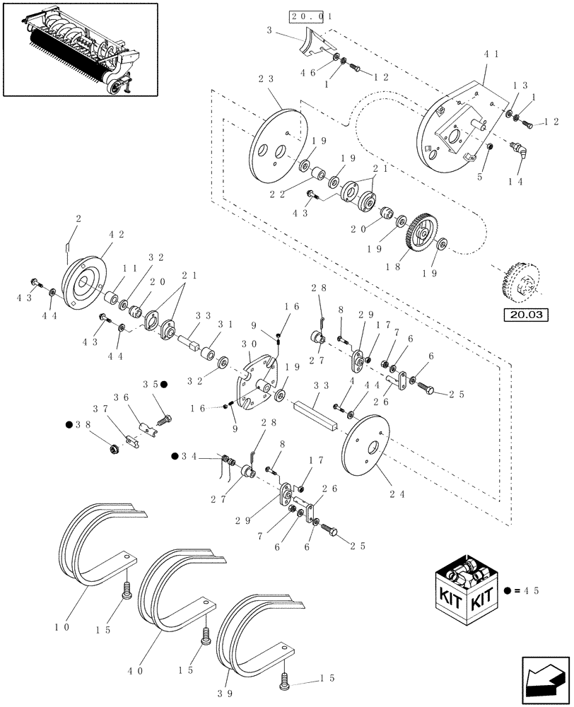 Схема запчастей Case IH HDX20P - (20.02) - PICK-UP, REEL (58) - ATTACHMENTS/HEADERS