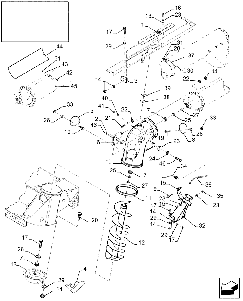 Схема запчастей Case IH 7010 - (80.180.01) - UNLOADING AUGER, VERTICAL (80) - CROP STORAGE/UNLOADING
