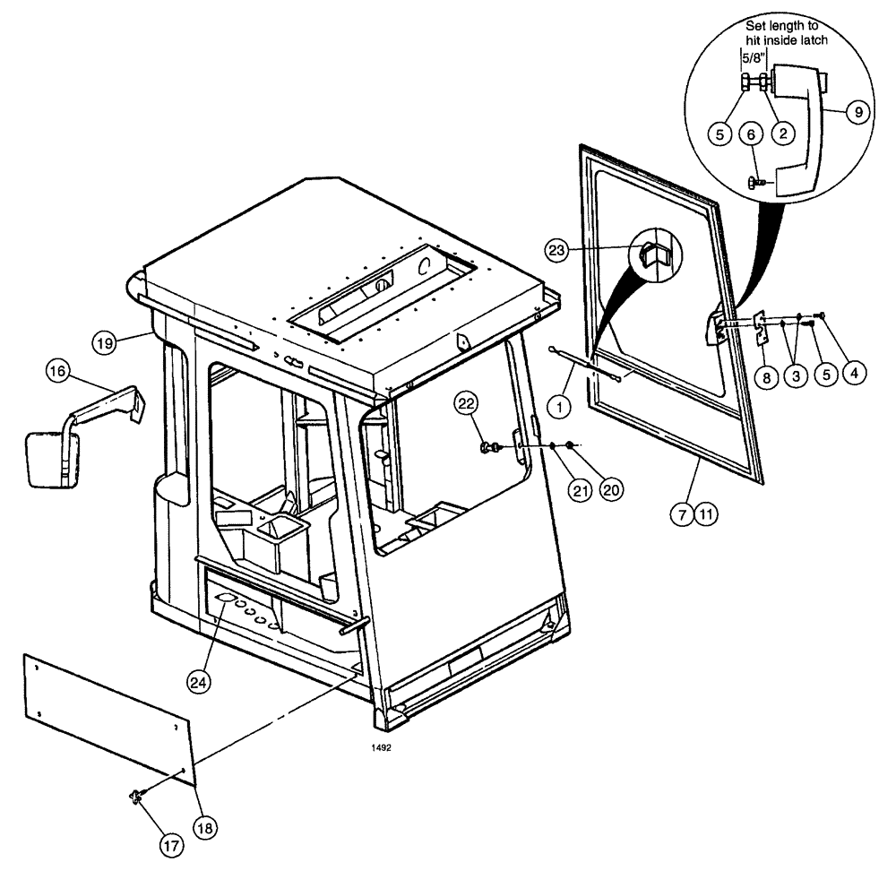 Схема запчастей Case IH SPX4260 - (018) - DOORS, MIRRORS (90) - PLATFORM, CAB, BODYWORK AND DECALS