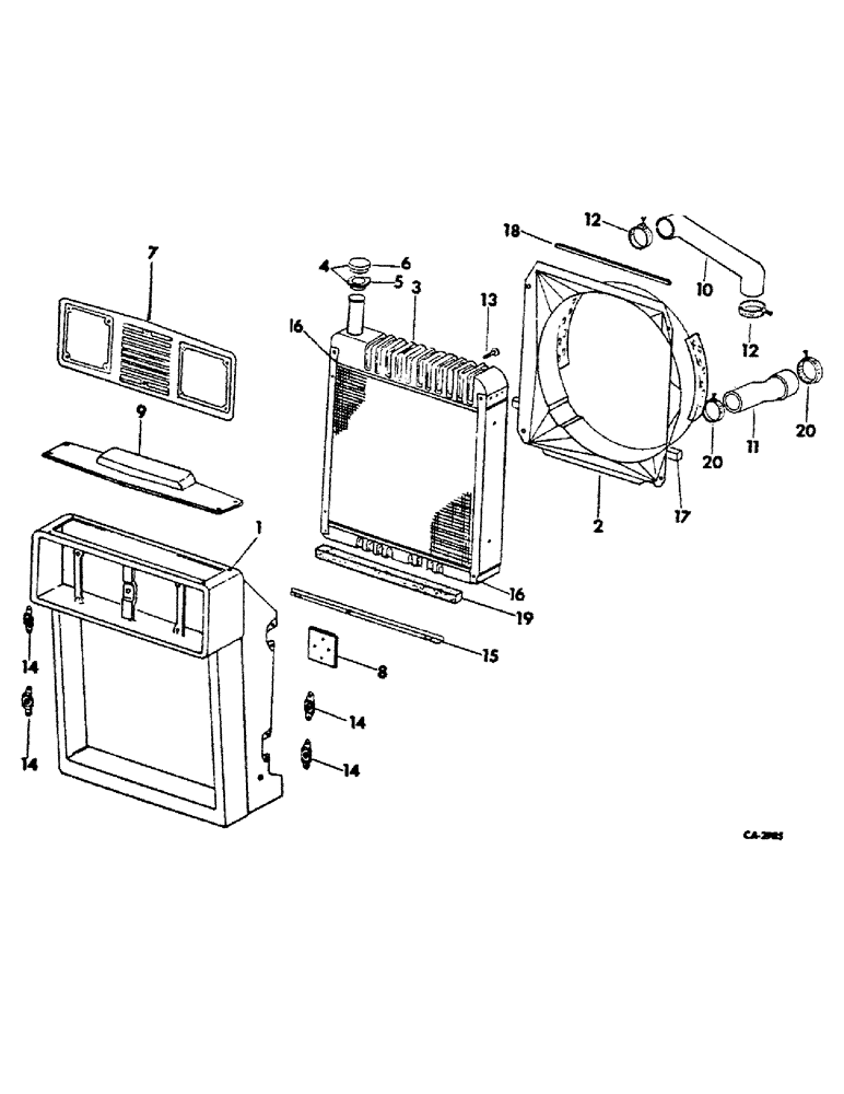 Схема запчастей Case IH 766 - (06-08) - COOLING, RADIATOR AND CONNECTIONS, 766 TRACTORS Cooling