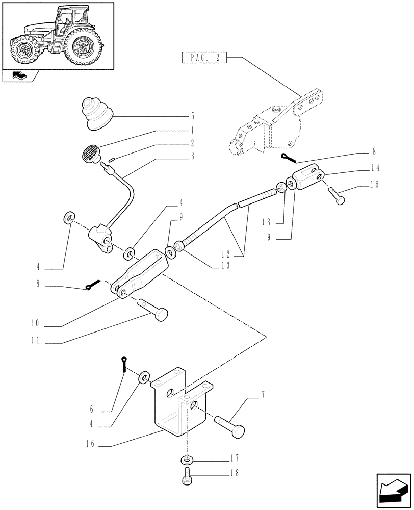Схема запчастей Case IH FARMALL 85U - (1.95.6[01]) - 2WD REAR MECHANICAL DIFFERENTIAL LOCK FOR MECHANICAL TRANS. - DIFFERENTIAL LOCK CONTROL (VAR.339380) (10) - OPERATORS PLATFORM/CAB