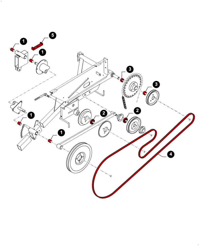 Схема запчастей Case IH 2030 - (00.00GH029[01]) - MAINTENANCE PARTS, REEL, BELT DRIVE (00) - GENERAL