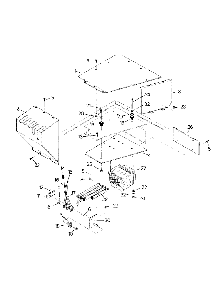 Схема запчастей Case IH KM-360 - (01-16) - HYDRAULIC VALVE CONTROLS (10) - CAB