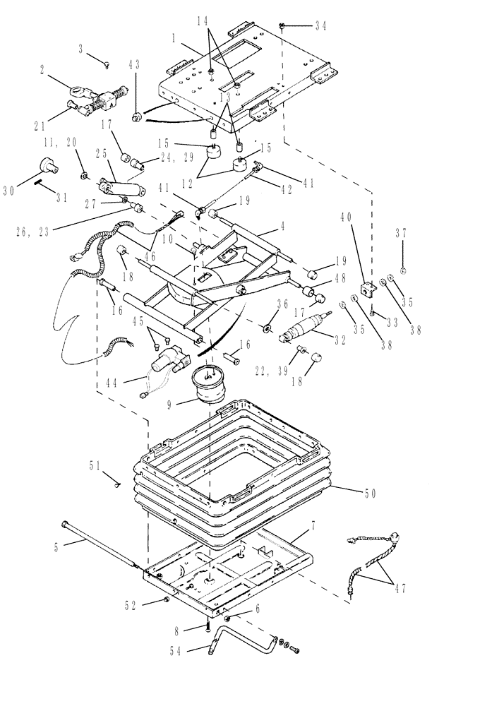 Схема запчастей Case IH MX120 - (09-58) - SWIVEL SEAT SEARS (09) - CHASSIS/ATTACHMENTS