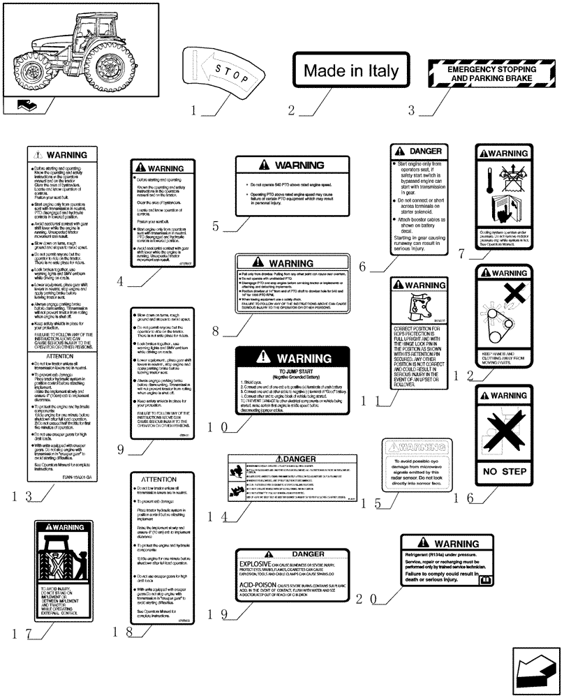 Схема запчастей Case IH FARMALL 95U - (1.98.0[03]) - DECALS (13) - DECALS