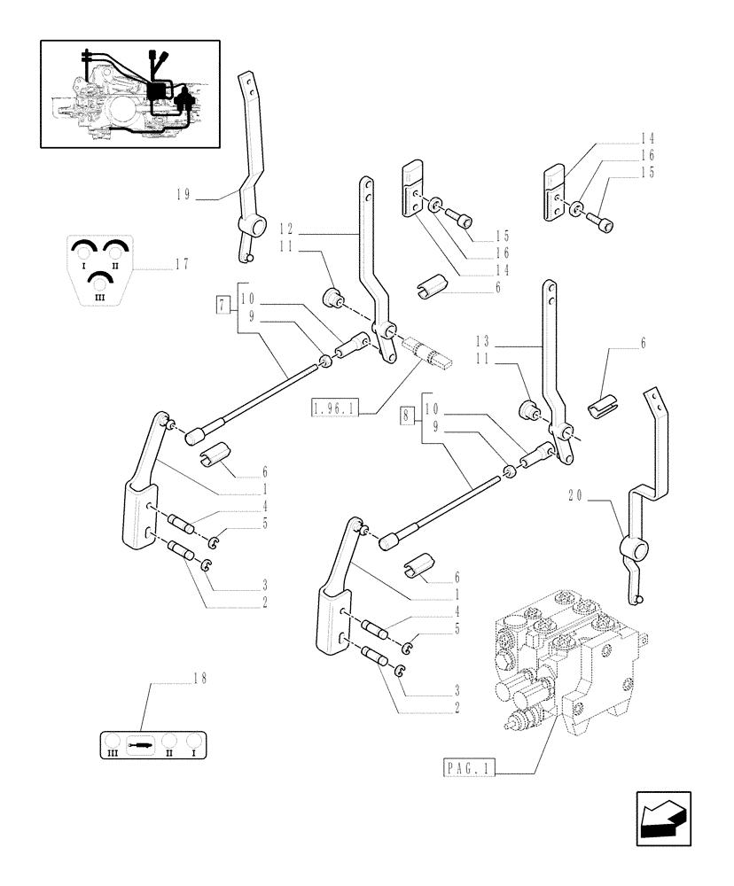 Схема запчастей Case IH JX90U - (1.82.7/13[05]) - (VAR.411) TWO CONTROL VALVES - BOSCH - W/CAB - LEVERS AND KNOBS (07) - HYDRAULIC SYSTEM