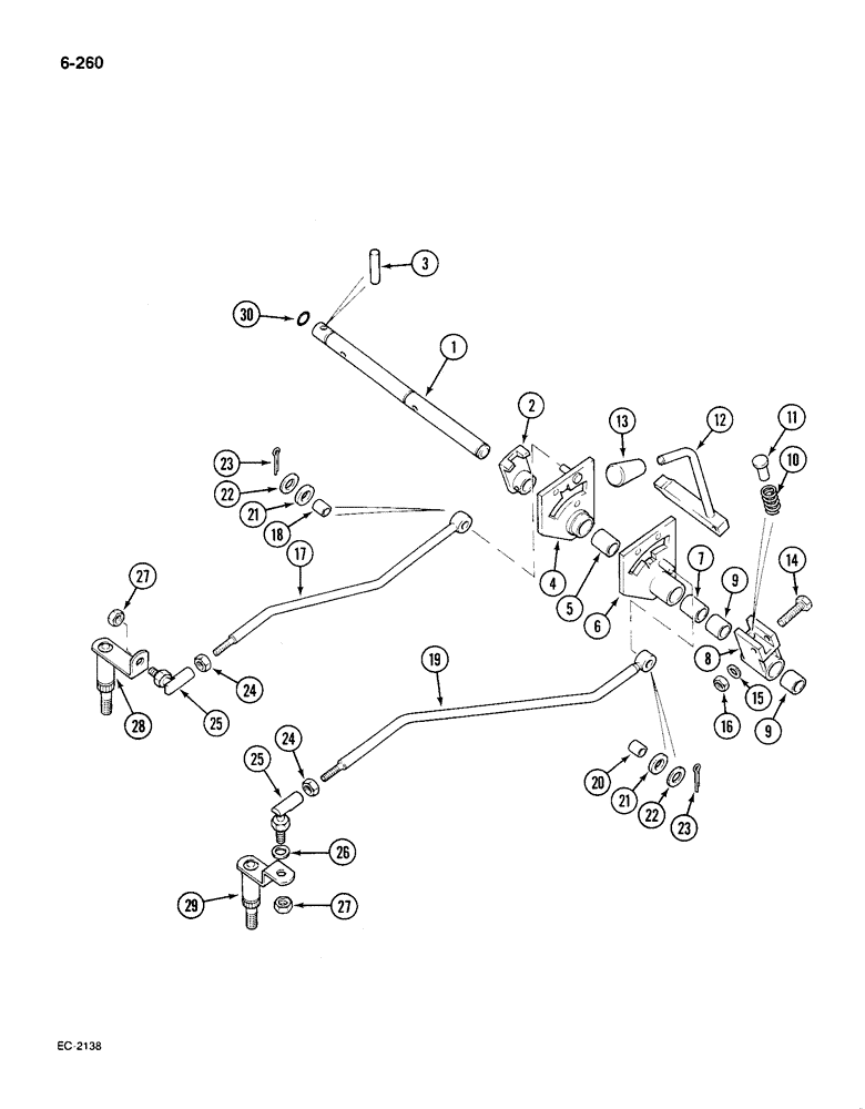 Схема запчастей Case IH 585 - (6-260) - TRANSMISSION SPEED SHIFT CONTROL, WITHOUT CAB (06) - POWER TRAIN