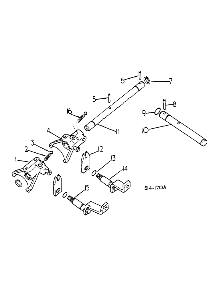 Схема запчастей Case IH 684 - (07-102) - GEAR SHIFT MECHANISM, RANGE TRANSMISSION, 684 (04) - Drive Train