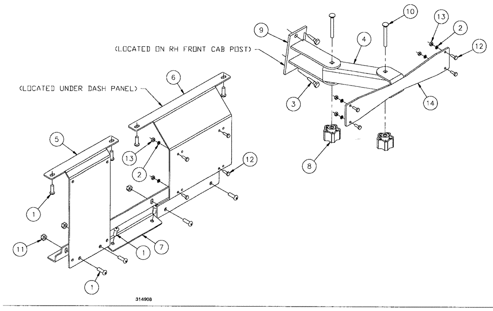 Схема запчастей Case IH SPX4260 - (283) - AIM NAVIGATOR MOUNTING KIT (78) - SPRAYING