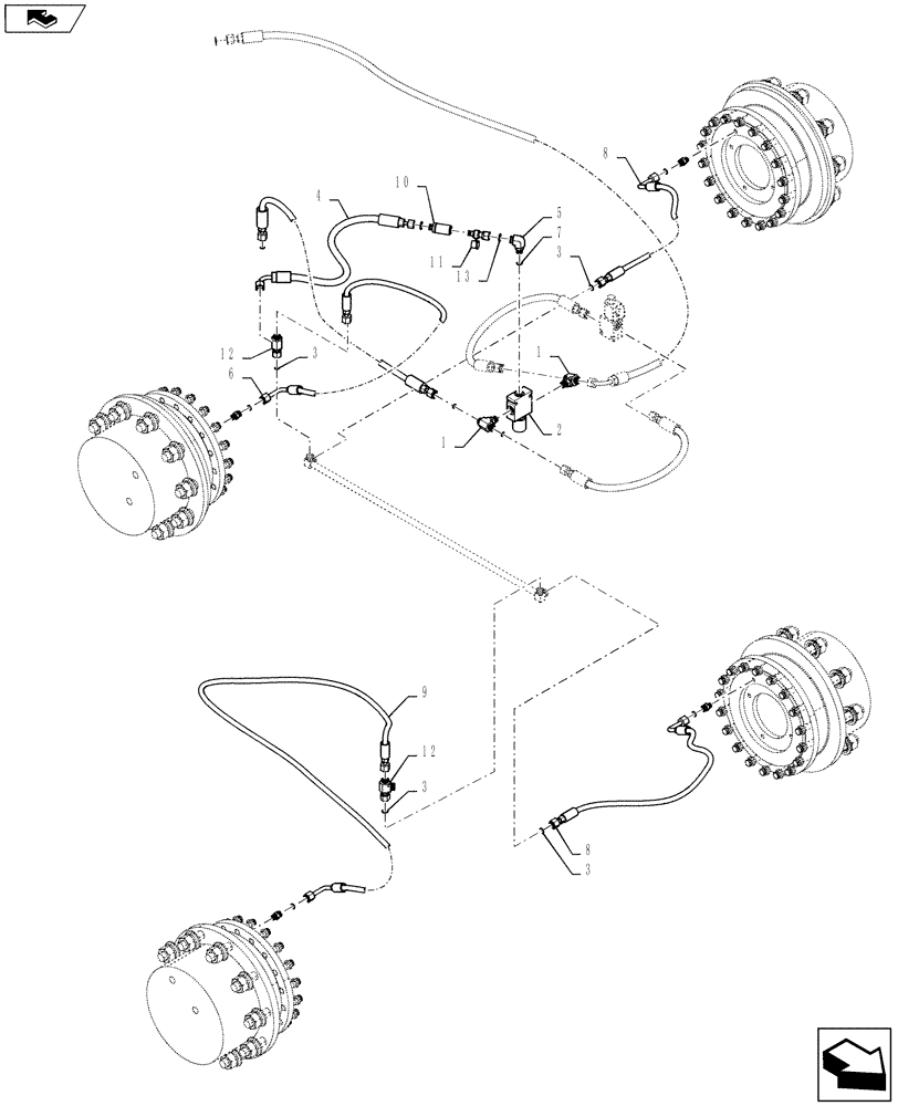 Схема запчастей Case IH 3230 - (33.110.01) - PARK BRAKE GROUP (33) - BRAKES & CONTROLS