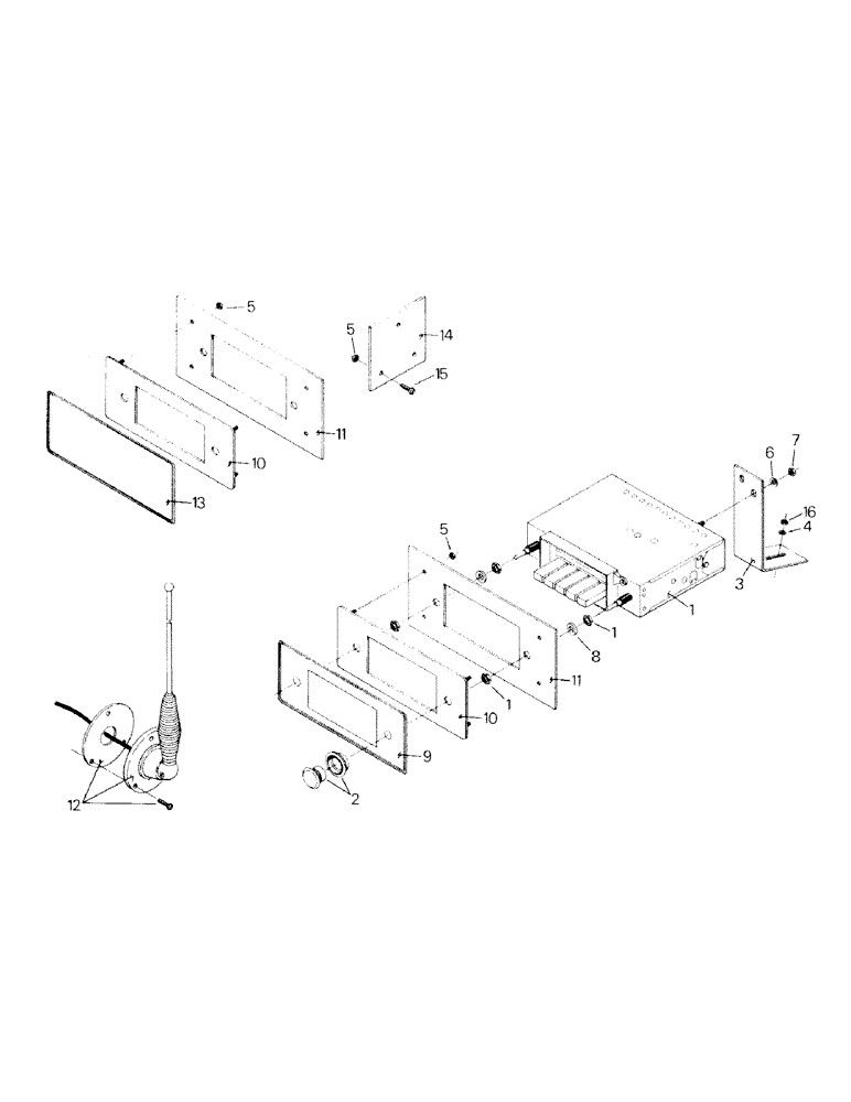Схема запчастей Case IH KM-225 - (01-19) - RADIO AND MOUNTING, MOTOROLA AM-FM MULTIPLEX RADIO (10) - CAB