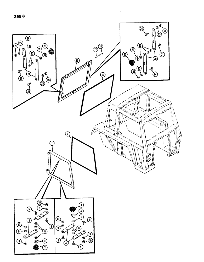 Схема запчастей Case IH 770 - (295C) - CAB, WINDOWS, BETTENDORF (09) - CHASSIS/ATTACHMENTS