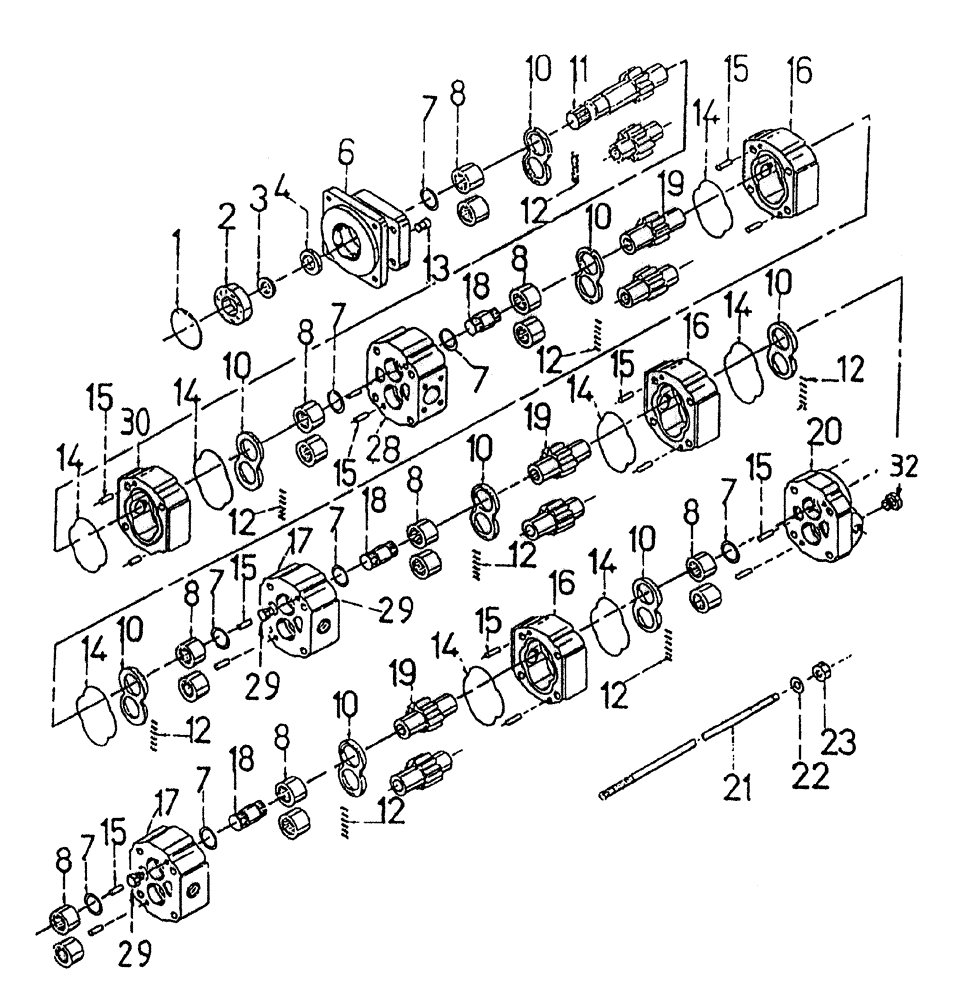Схема запчастей Case IH 7700 - (B02[60A]) - HYDRAULIC MOTOR M51B Hydraulic Components & Circuits