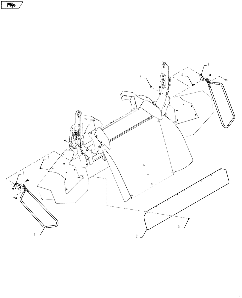 Схема запчастей Case IH 9230 - (90.118.03) - SPREADER SHIELDS EURO ONLY (90) - PLATFORM, CAB, BODYWORK AND DECALS