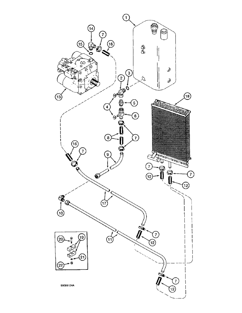 Схема запчастей Case IH 1644 - (8-14) - OIL COOLER SYSTEM, CORN AND GRAIN COMBINE (07) - HYDRAULICS