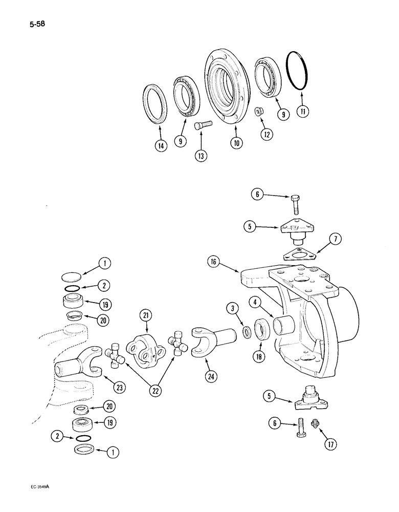 Схема запчастей Case IH 895 - (5-58) - STEERING KNUCKLE, APL-330 MFD FRONT AXLE (05) - STEERING