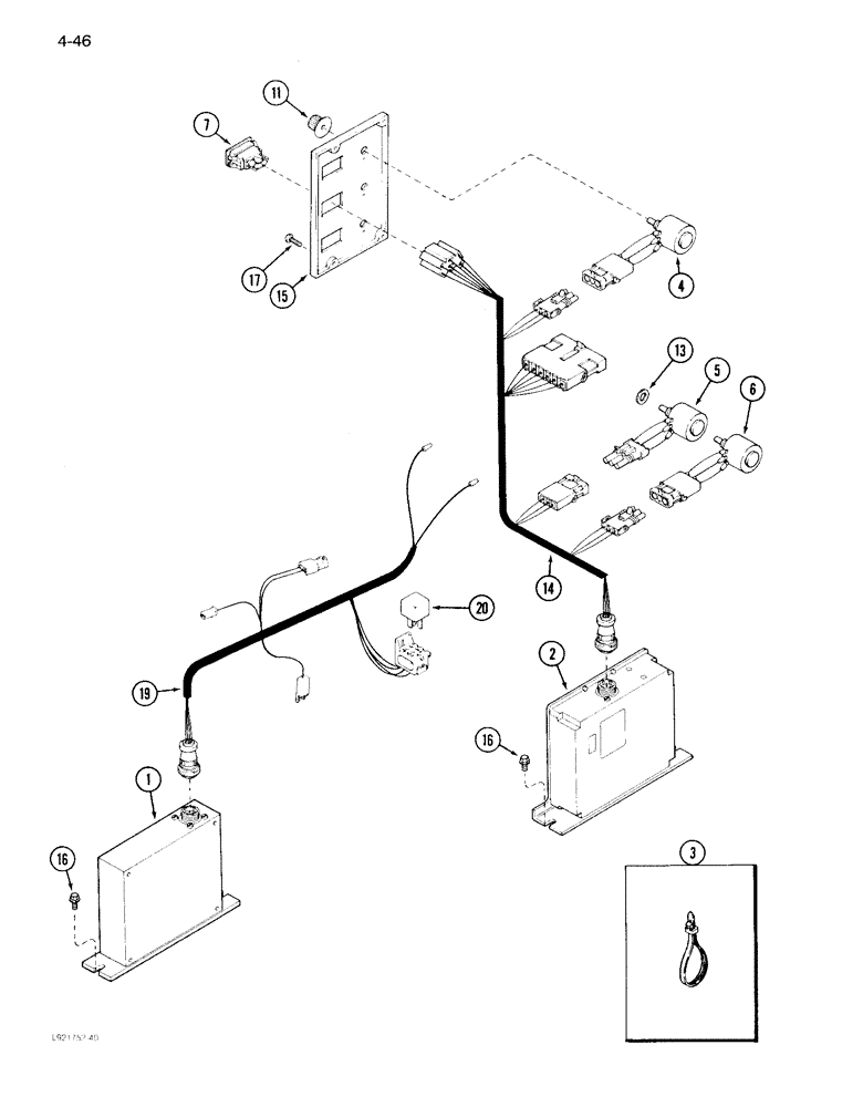 Схема запчастей Case IH 1640 - (4-46) - AUTOMATIC FEEDER CUT-OFF AND AUTOMATIC REEL SPEED, TO GROUND SPEED CONTROLS (06) - ELECTRICAL
