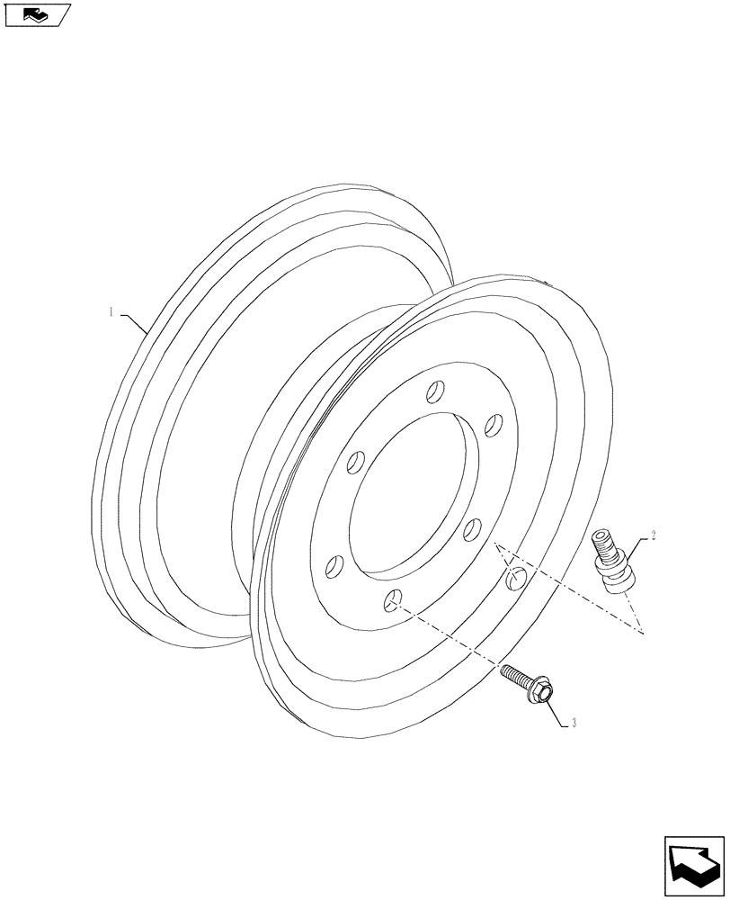 Схема запчастей Case IH FARMALL 45A - (44.511.01[01]) - FRONT WHEELS - 2WD (44) - WHEELS