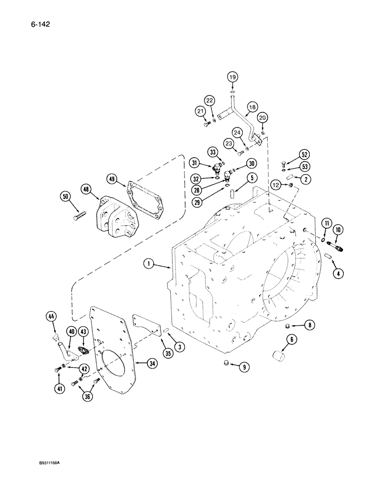 Схема запчастей Case IH 7140 - (6-142) - REAR AXLE HOUSING, TRANSMISSION S/N AJB0053291 AND AFTER (06) - POWER TRAIN