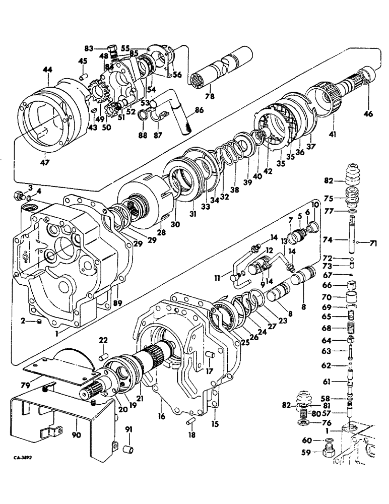 Схема запчастей Case IH 1568 - (07-25) - DRIVE TRAIN, INDEPENDENT POWER TAKE OFF (04) - Drive Train