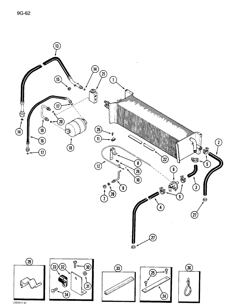 Схема запчастей Case IH 1680 - (9G-62) - HEATER AND AIR CONDITONER SYSTEM, CAB (10) - CAB & AIR CONDITIONING