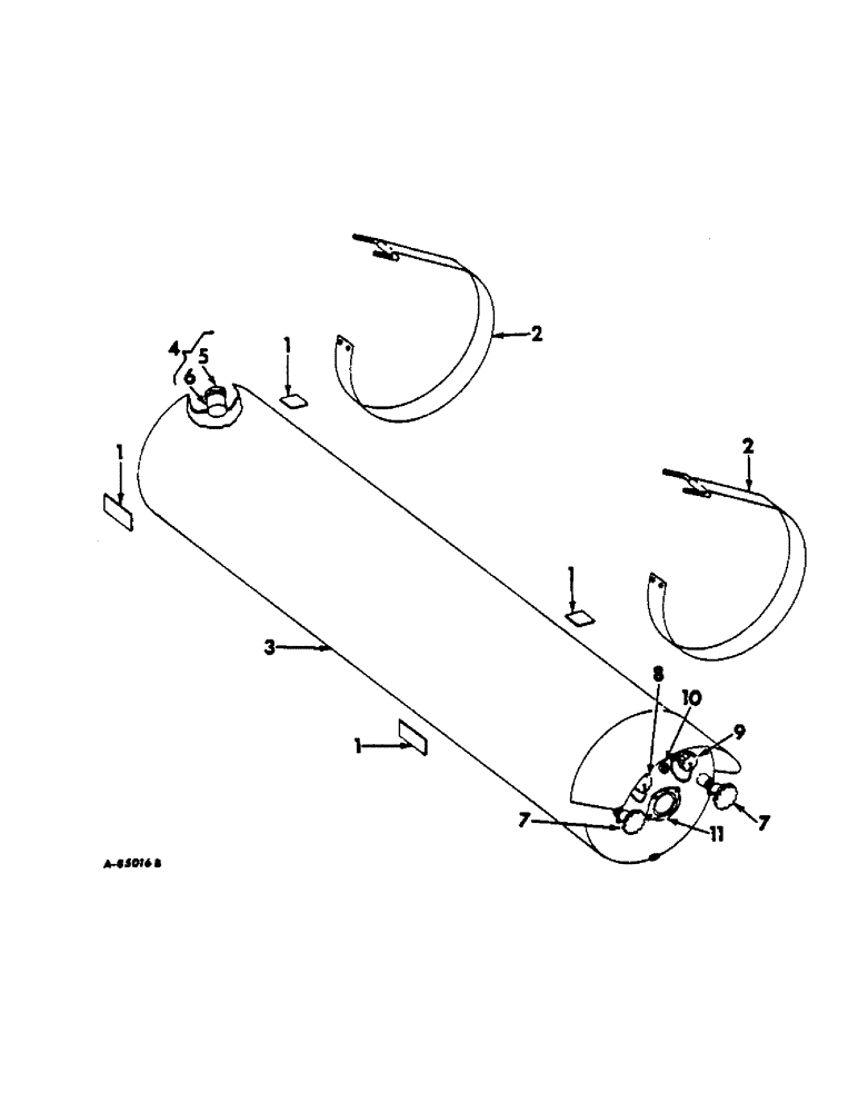 Схема запчастей Case IH 622 - (E-10) - FUEL SYSTEM, FUEL TANK AND STRAPS, LP GAS (02) - FUEL SYSTEM