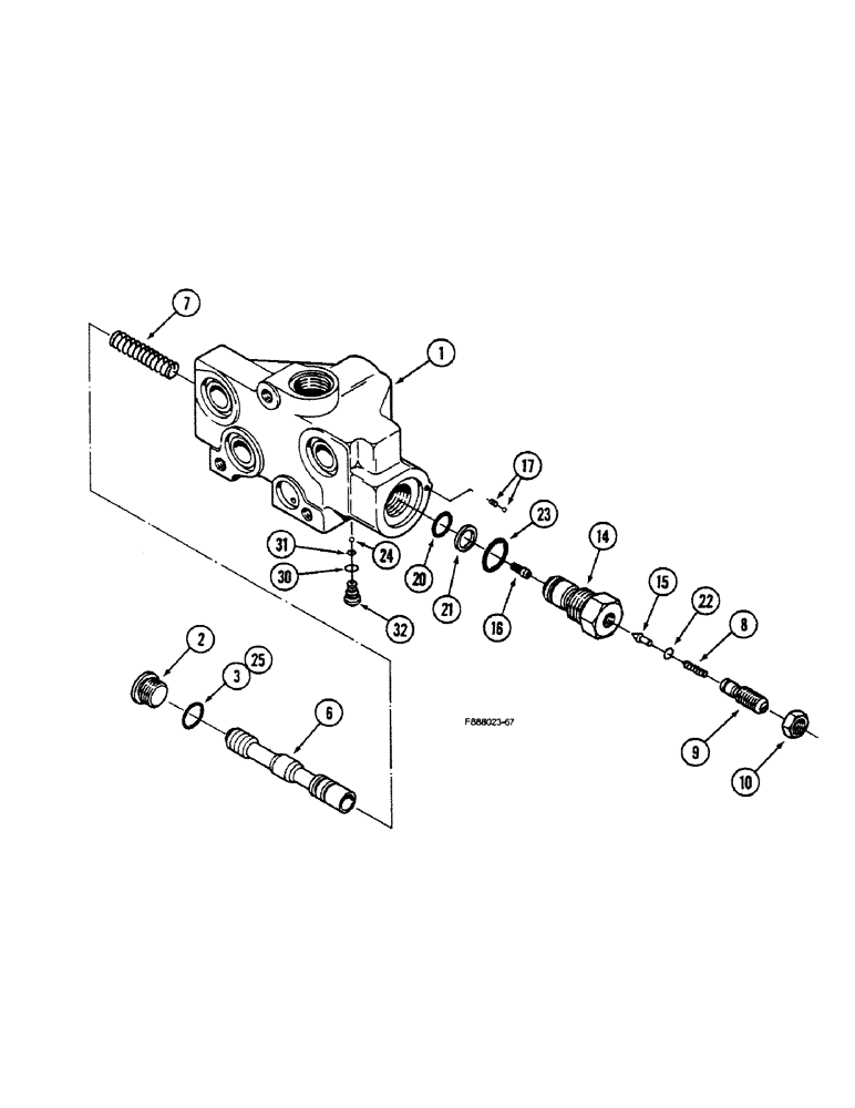 Схема запчастей Case IH 9150 - (8-46) - REMOTE VALVE INLET, WITH PRIORITY VALVE (08) - HYDRAULICS