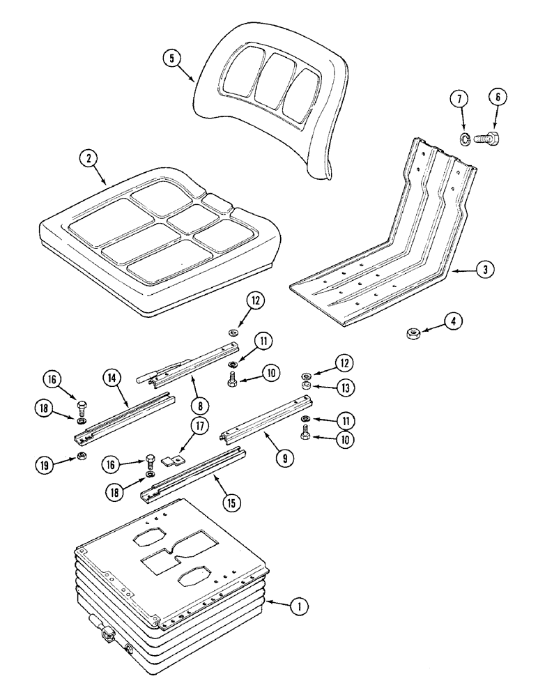 Схема запчастей Case IH 1394 - (9-444) - K307642 SEAT ASSEMBLY, TRACTORS WITH CAB (09) - CHASSIS/ATTACHMENTS