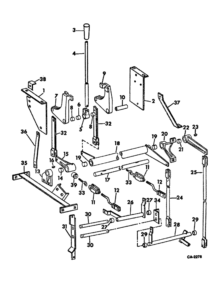 Схема запчастей Case IH 815 - (07-11) - DRIVE TRAIN, TRANSMISSION GEAR SHIFT CONTROLS Drive Train